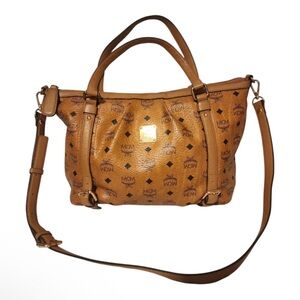 MCM Cognac Visetos Shoulder Bag